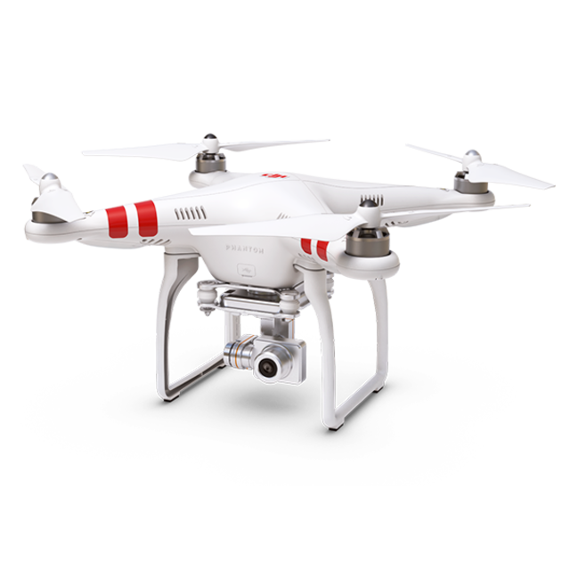 Drone DJI Phantom 2 Vision+ sedang terapung